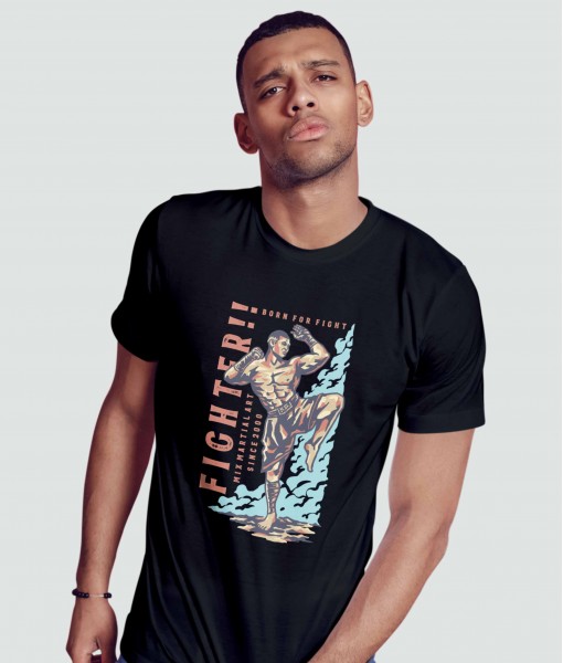 Мъжка тениска с щампа Спортни Илюстрации MMA fighter - TShirtArtShop.com